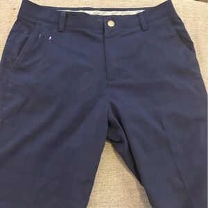Puma Men's Dark Navy Flat-Front Performance Shorts